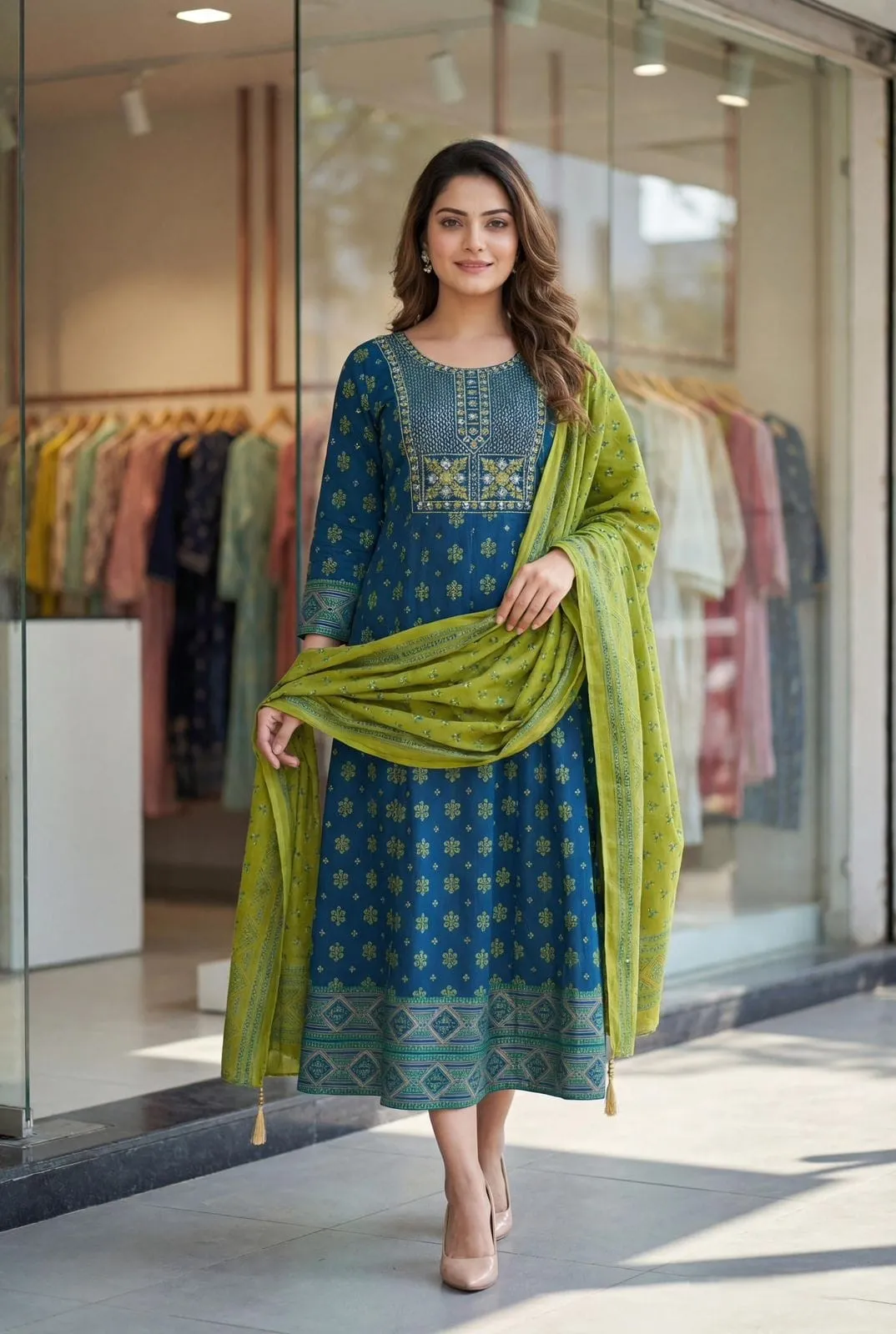 Rohini Heavy Rayon Gown with Dupatta